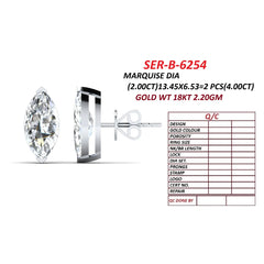 4.00 CT Marquise Diamond Stud Earrings
