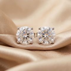 8.00 CT Round Diamond Solitaire Stud Earrings