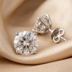 8.00 CT Round Diamond Solitaire Stud Earrings