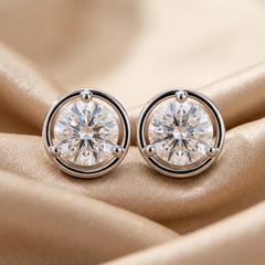 3.00 CT Round Diamond Solitaire Stud Earrings