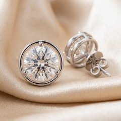3.00 CT Round Diamond Solitaire Stud Earrings