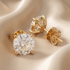 2.00 CT Round Diamond Solitaire Stud Earrings