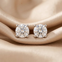 0.20 CT Round Diamond Four Prong Stud Earrings
