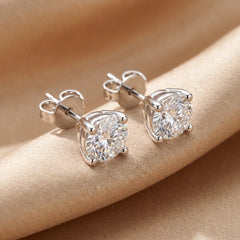 0.20 CT Round Diamond Four Prong Stud Earrings