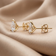 1.00 CT Pear Diamond Solitaire Stud Earrings