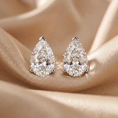 3.00 CT Pear Diamond Solitaire Stud Earrings