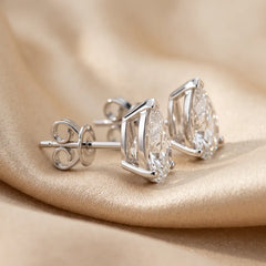 3.00 CT Pear Diamond Solitaire Stud Earrings