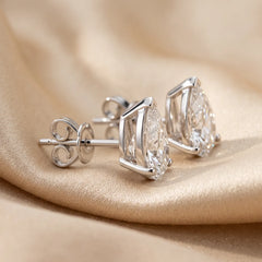 1.00 CT Pear Diamond Solitaire Stud Earrings