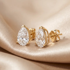 3.00 CT Pear Diamond Solitaire Stud Earrings