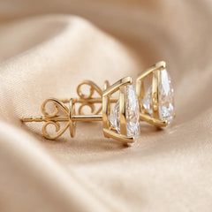 3.00 CT Pear Diamond Solitaire Stud Earrings
