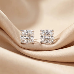 1 CT Cushion Diamond Solitaire Stud Earrings