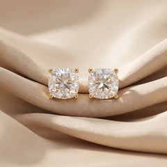 3 CT Cushion Diamond Stud Earrings