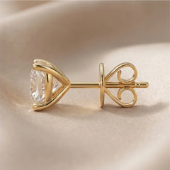 2 CT Cushion Diamond Solitaire Stud Earrings