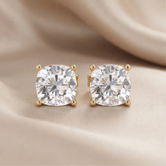 1.00 CT Cushion Diamond Stud Earrings
