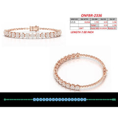 1.90 CT Diamond Floral Cluster Line Bracelet