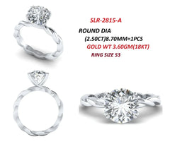 2.5 CT Round Solitaire Twist Band Ring