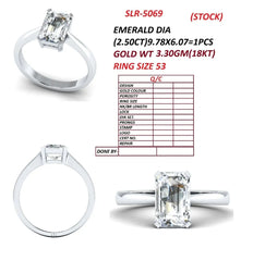 2.5 CT Emerald Solitaire Ring