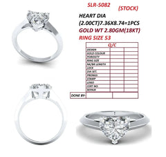 2 CT Heart Solitaire Ring