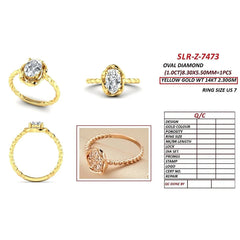 1 CT Oval Diamond Twisted Frame Solitaire Ring