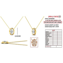 1 CT Oval Diamond Twisted Frame Solitaire Pendant