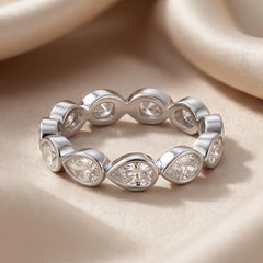 1.87 CT East-West Pear Bezel Diamond Full Eternity Ring