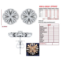 1.34 CT Diamond Pear Starburst Studs