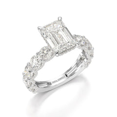 7.26 CT Emerald Shape Lab Diamond Ring