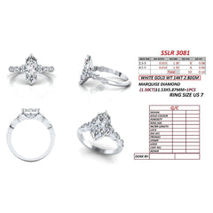 1.64 CT Marquise Side Diamond Ring