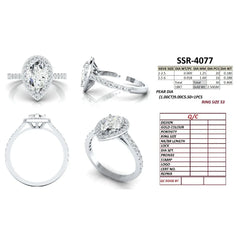 1.53 CT Pear Cut Halo Ring