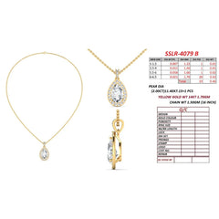 2.46 CT Pear Diamond Halo Pendant