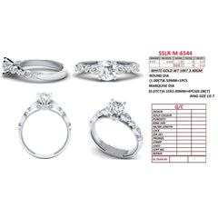 1.38 CT Round Diamond Vintage Milgrain Ring