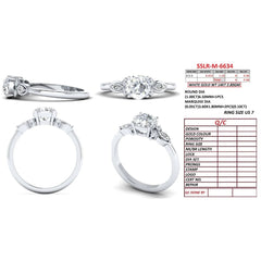 1.16 CT Round Diamond Marquise Accent Ring