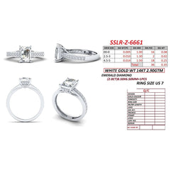 2.35 CT Emerald-cut Diamond Channel Pavé Ring