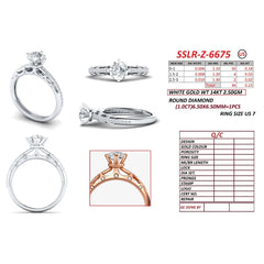1.23 CT Round Diamond Pavé Cathedral Ring