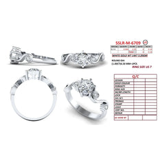 1.18 CT Round Diamond Accent Ring