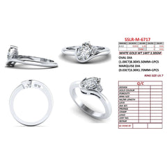 1.04 CT Oval Diamond Accent Ring