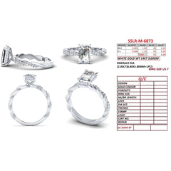 2.28 CT Emerald-cut Diamond Rope Band Ring