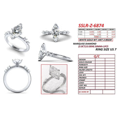 2.17 CT Marquise Side Diamond Ring