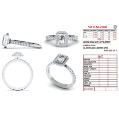 1.40 CT Emerald-cut Diamond Halo Ring