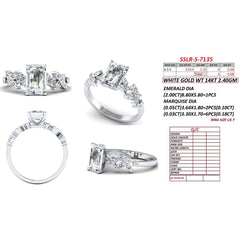 2.28 CT Emerald-cut Diamond Side Stone Ring