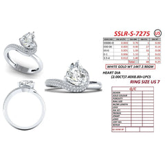 2.25 CT Heart Diamond Pavé Wave Bypass Ring