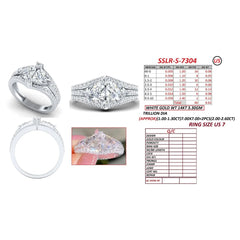 2.61 CT Double Trillion Diamond Split-Shank Cocktail Ring
