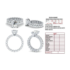 8.04 CT Emerald-cut Hidden Halo Ring
