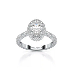 2.25 CT Oval Cut Halo Diamond Ring