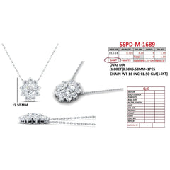 2.13 CT Oval Diamond Round Halo Pendant