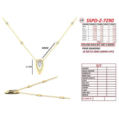 0.86 CT Pear Diamond Halo Pendant