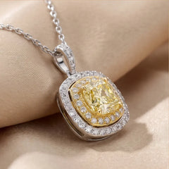 2.47 CT Cushion & Round-Cut Halo Pendant