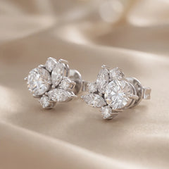 2.38 CT Round & Marquise Diamond Cluster Ring