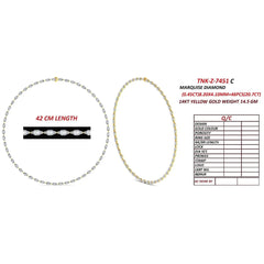 20.7 CT Marquise Cut Tennis Necklace