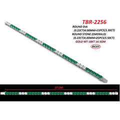 8.80 CT Round Diamond & Emerald Tennis Bracelet